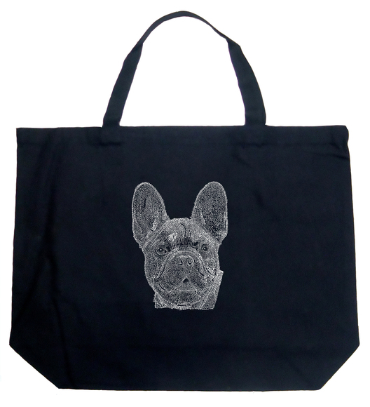 Large Word Art Tote Bag - French Bulldog - Picture 1 of 2